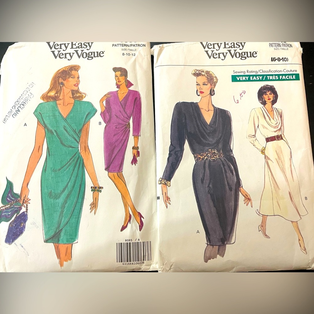 🌾 2 vintage Very Easy Vogue dress patterns